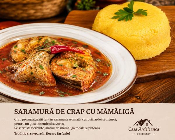Saramura de crap cu mamaliguta